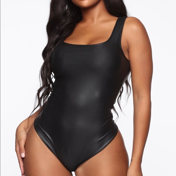 Fashion Nova Tops - Fashion Nova - Leather Bodysuit